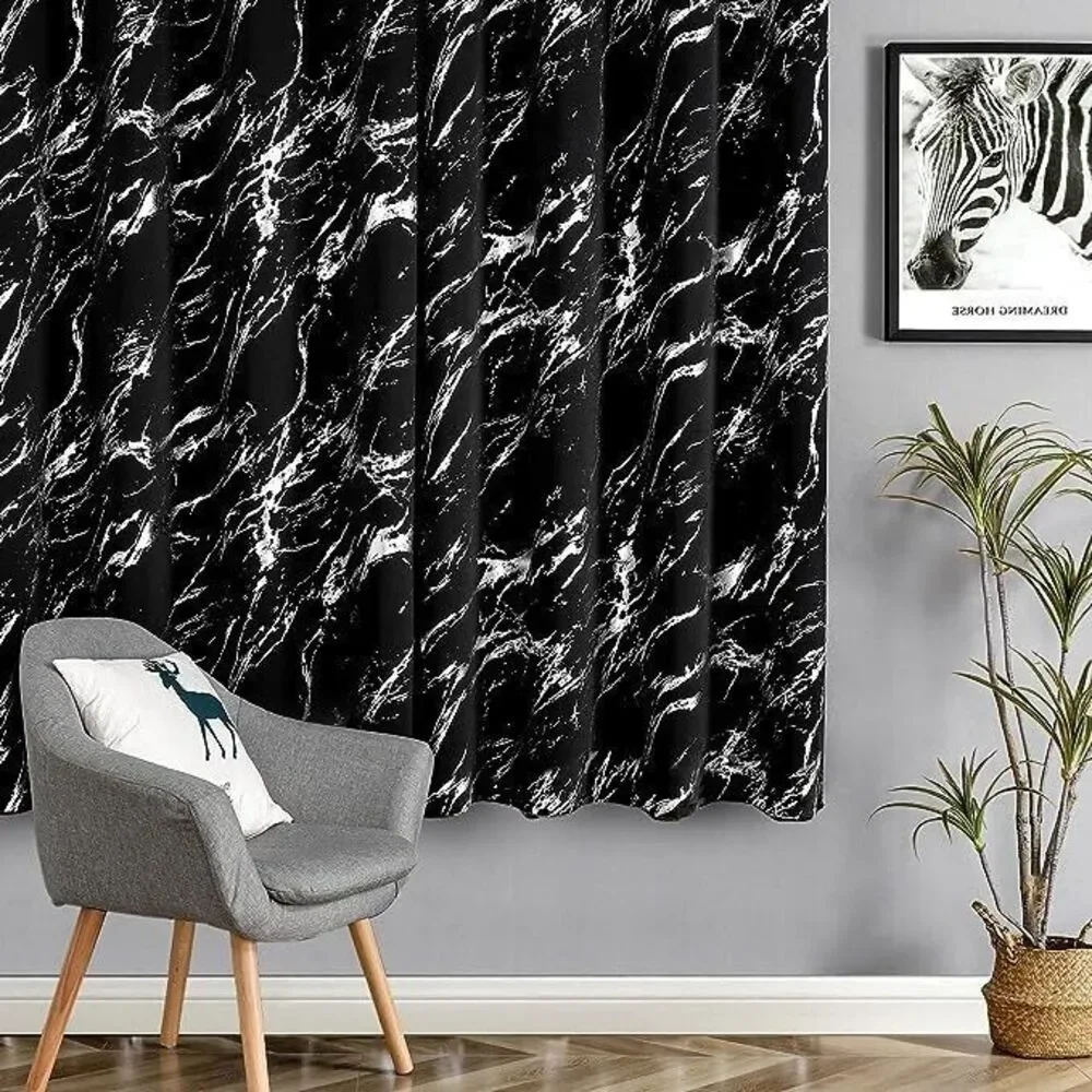 Silver Foiled Blackout Curtains Bedroom, Thermal 2 Panels, 52W x 45L in